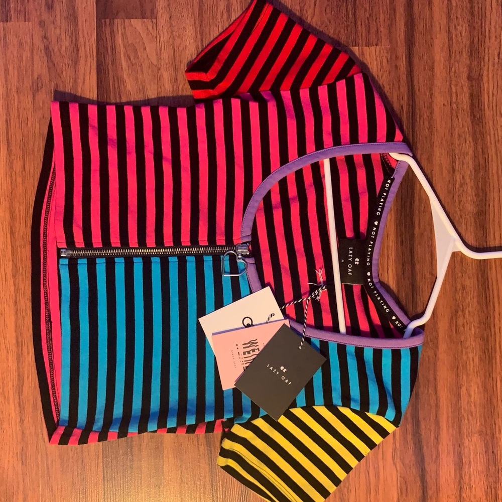 Lazy Oaf striped crop top